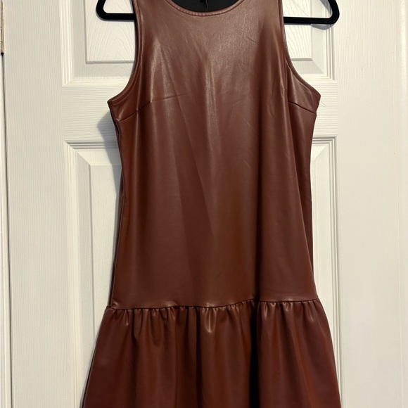 EXPRESS Faux Stretch Leather Dress, XS - Picture 2 of 6